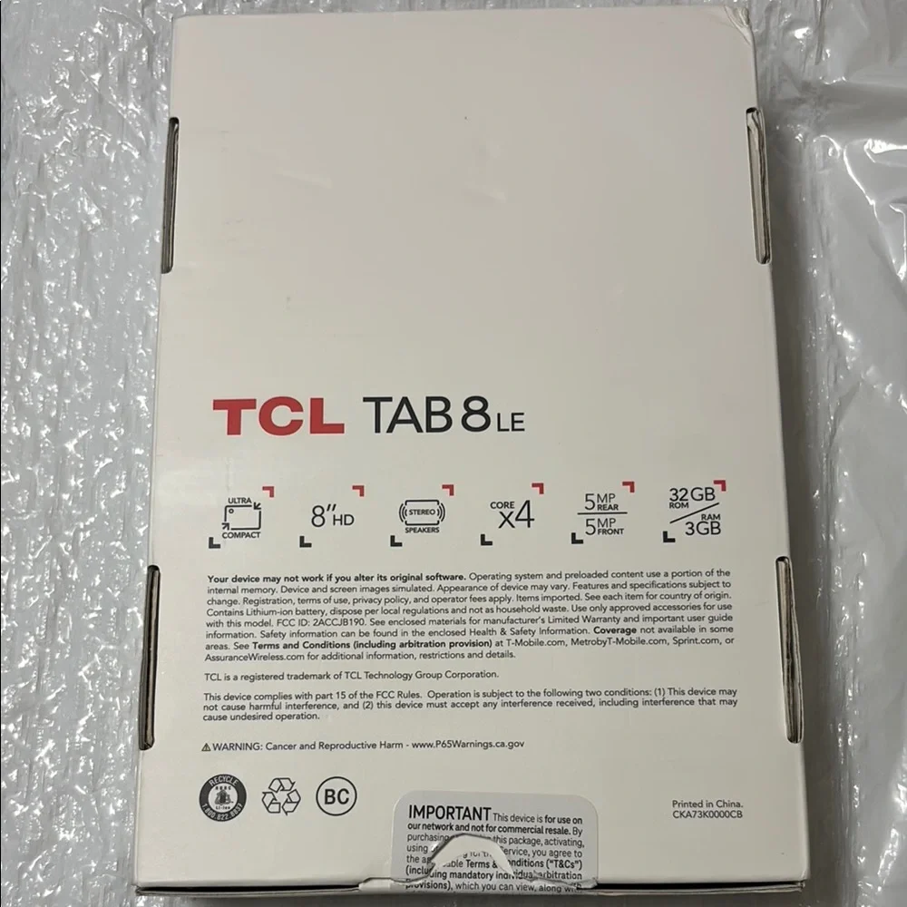 TCL Black Tablet with Vibrant Display and Sleek Design